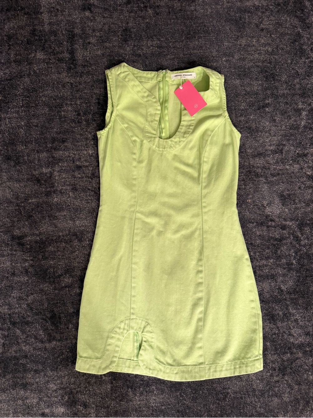 Amanda Uprichard Lime Green Sleeveless Shift Dress
